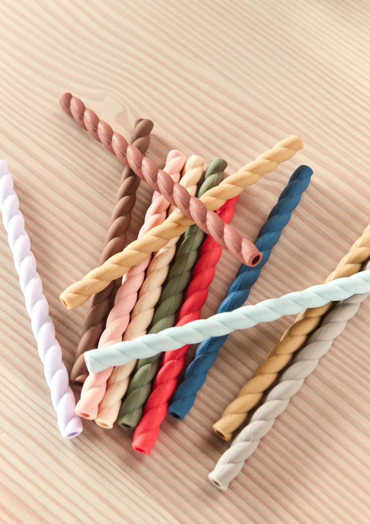 OYOY LIVING DESIGN - Mellow Silicone Straw Set - Caramel/Blue