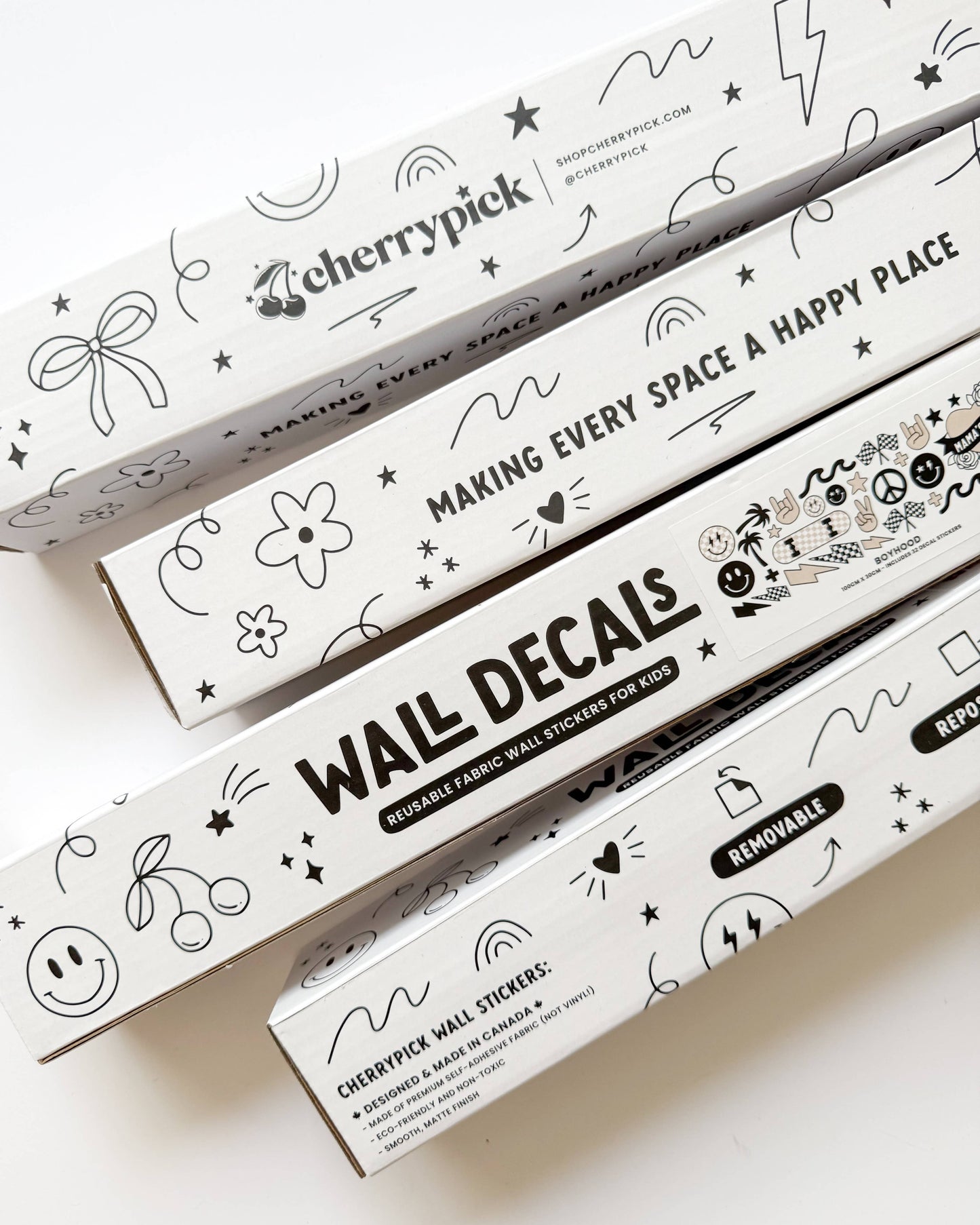 Cherrypick - Peel & Stick Fabric Wall Stickers - Boyhood