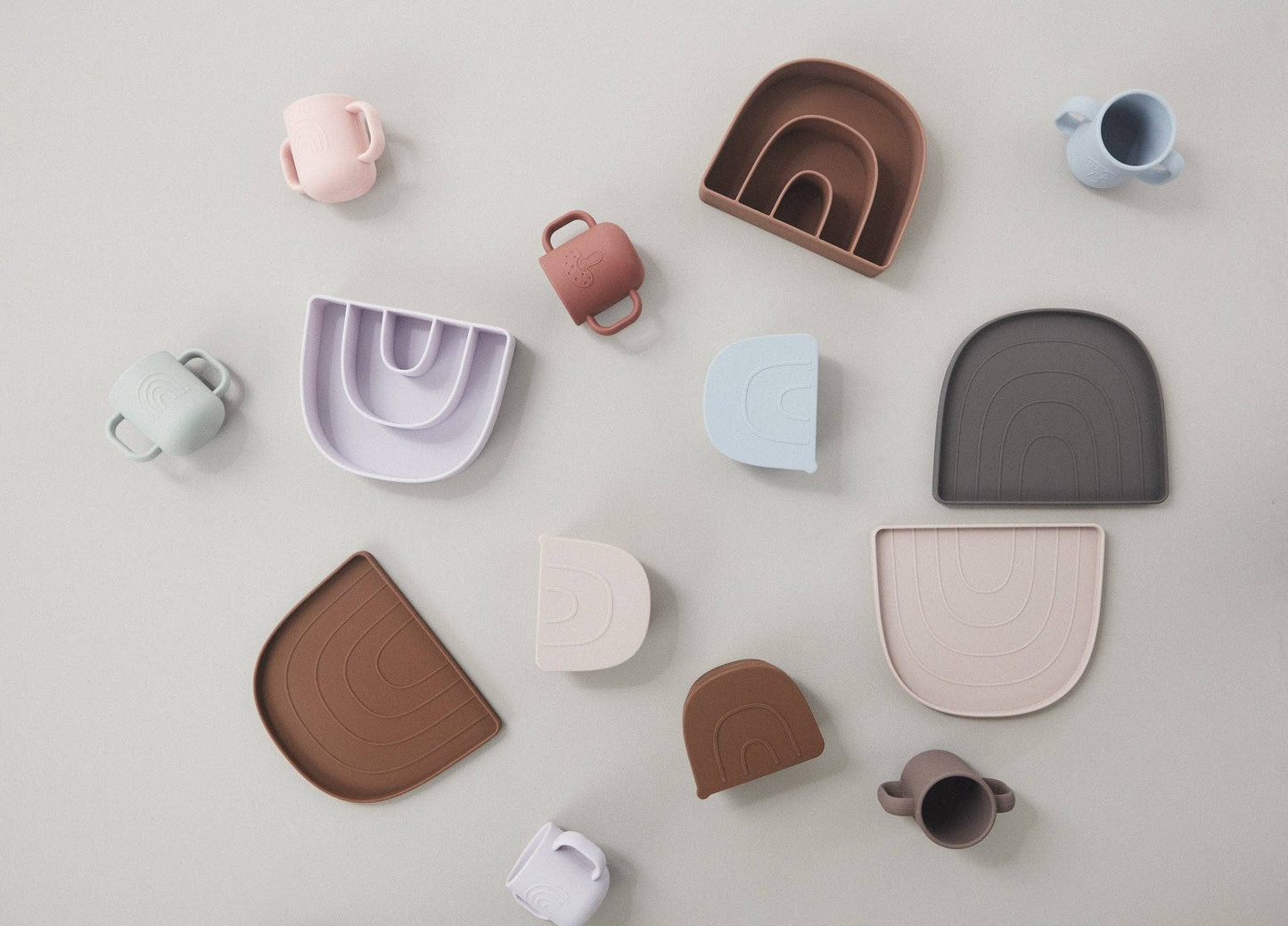 OYOY LIVING DESIGN - Rainbow Plate & Bowl - Rose/Fudge