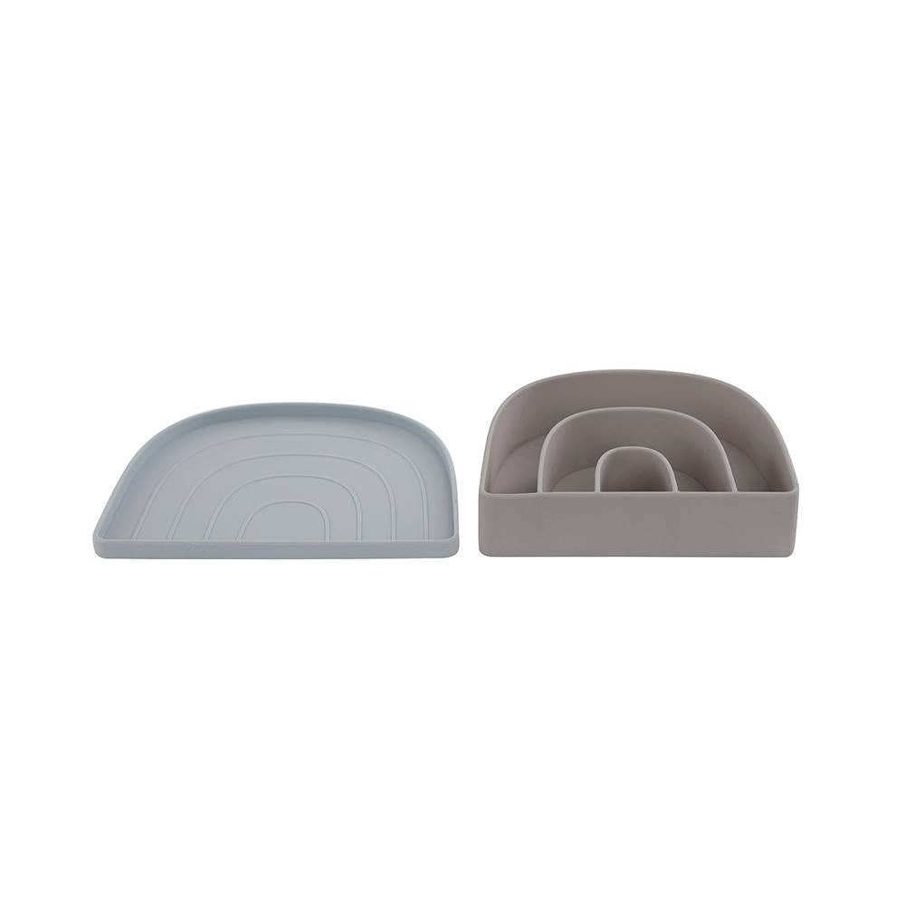 OYOY LIVING DESIGN - Rainbow Plate & Bowl - Dusty Blue/Clay