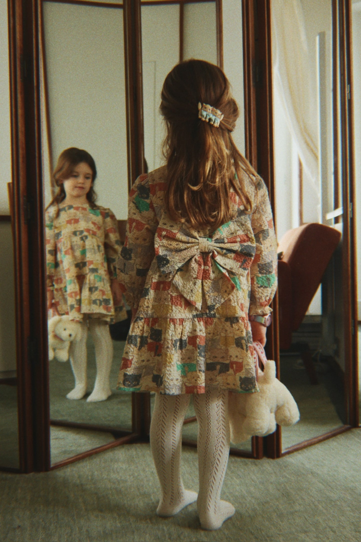 Elin Ls Bow Dress Gots - Like Cats And Dogs