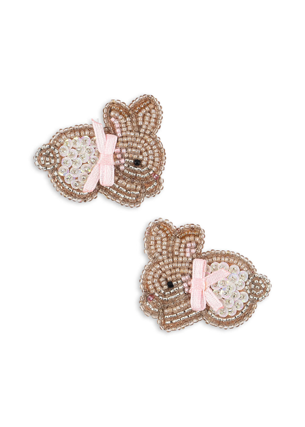 2 PACK BEADED BUNNY HAIR CLIPS