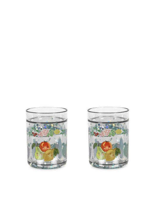 2 PACK GLITTER CUPS FRUITY