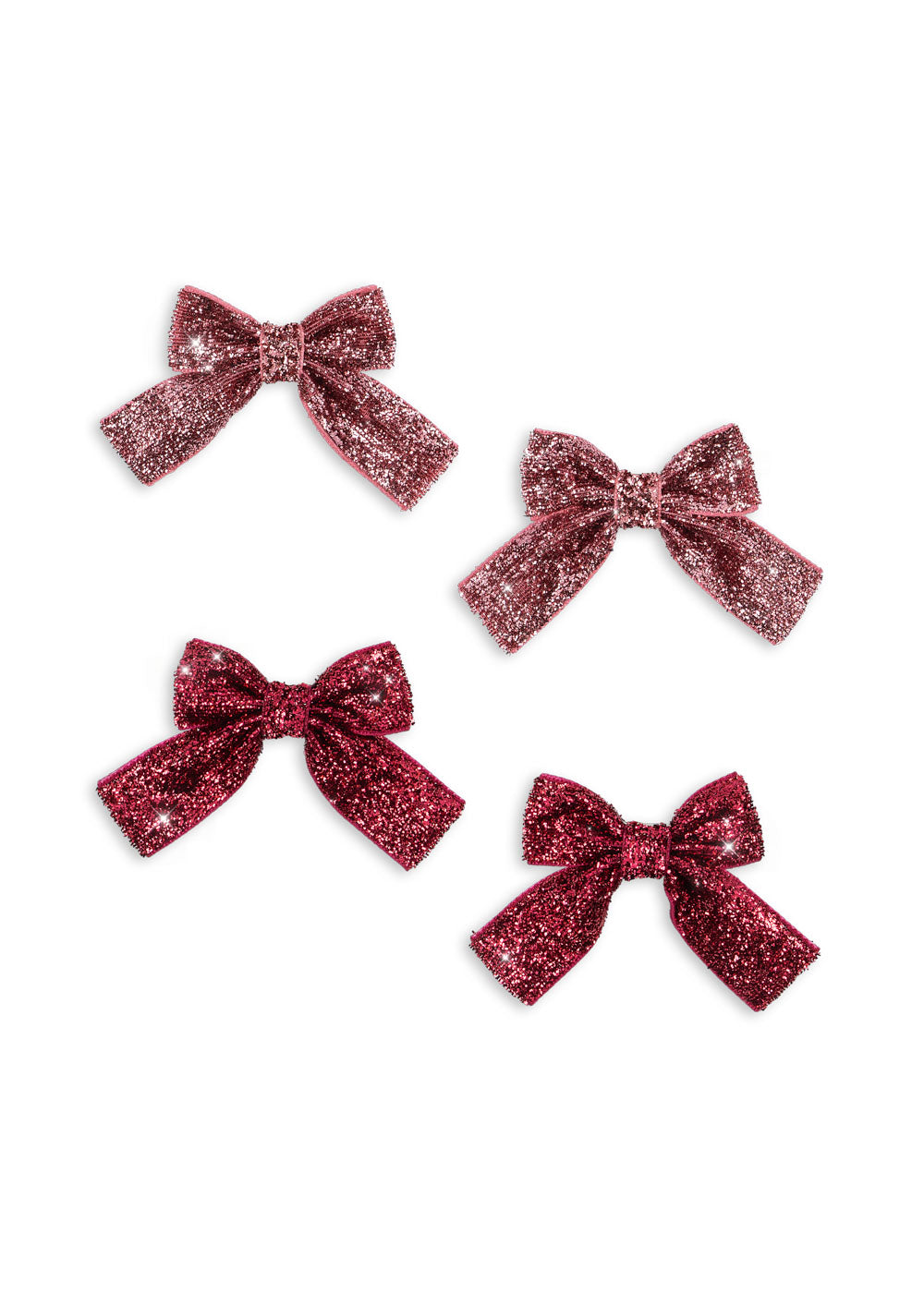 4 Pack Glitter Bow Hair Clips
