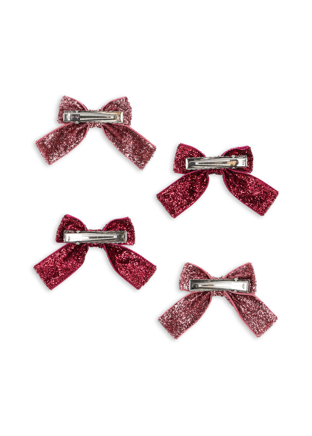 4 Pack Glitter Bow Hair Clips