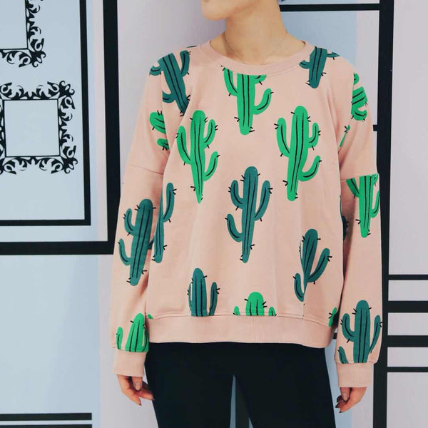 Little Alien Kid Adult Cactus Oversized Sweatshirt