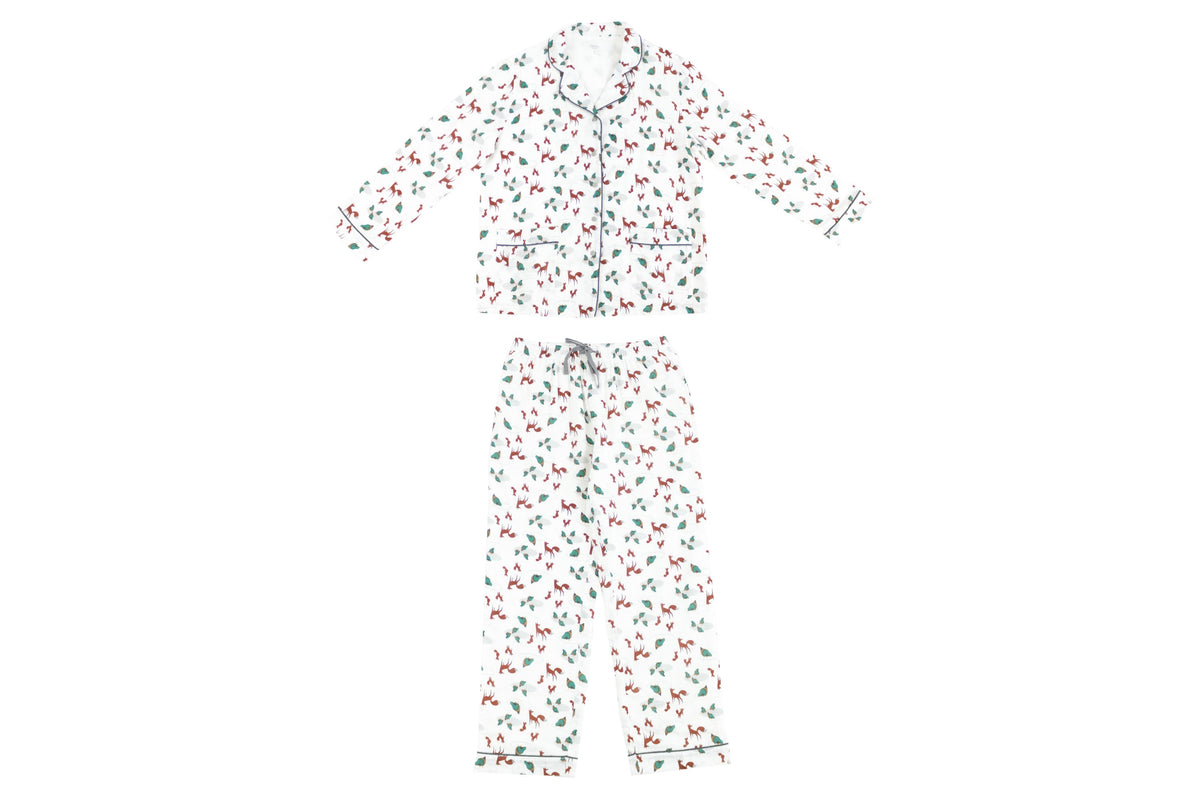 Women's Bamboo Long Sleeve Button-up Pj Set - Fox Tots