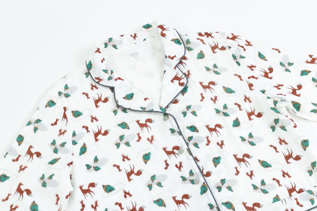 Women's Bamboo Long Sleeve Button-up Pj Set - Fox Tots
