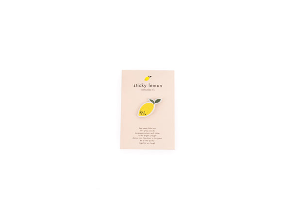 STICKY LEMON EMBROIDERED PINS