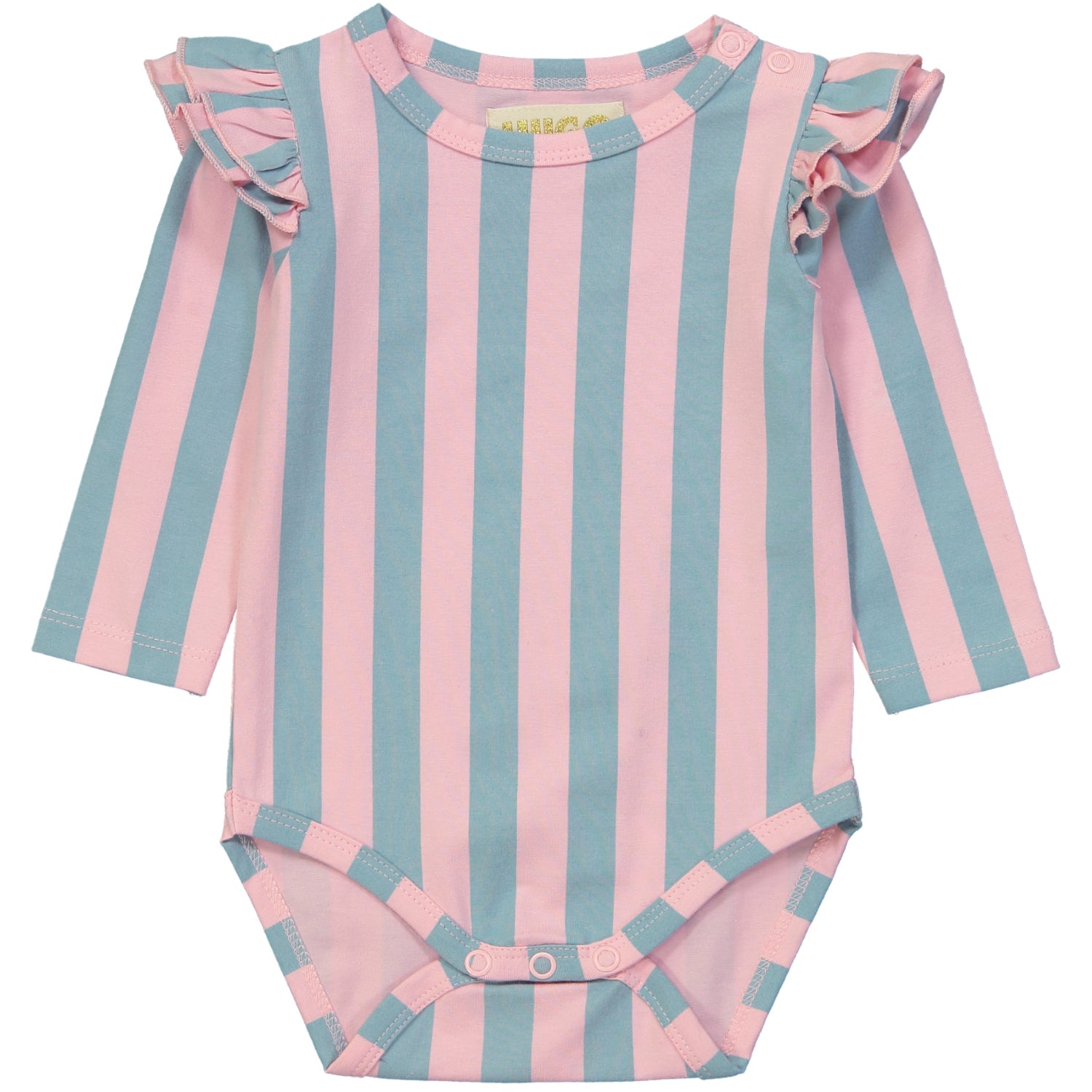 Ruffled Long Sleeve Onesie-Cotton Candy